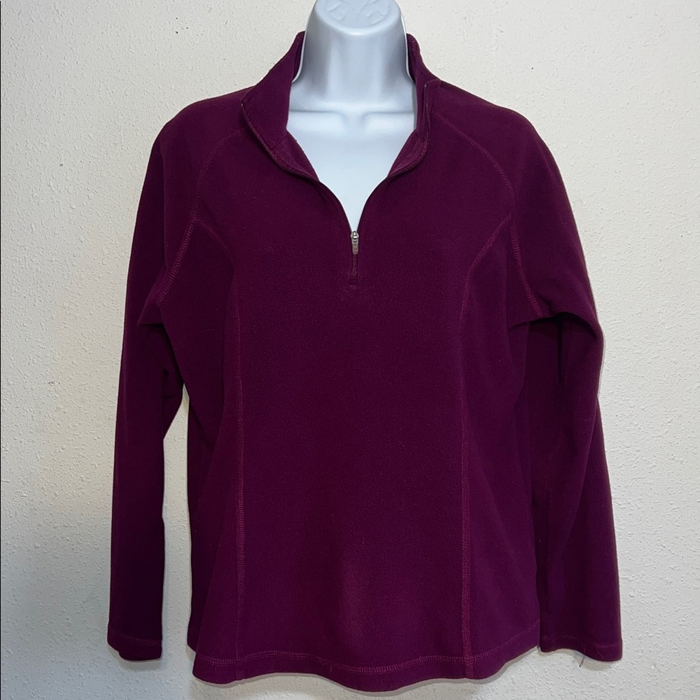 L.L. Bean Women's Purple Fleeced 1/4 Zip Sweater